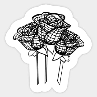 Artistic Mesh Graphic Gothic Black Roses Sticker